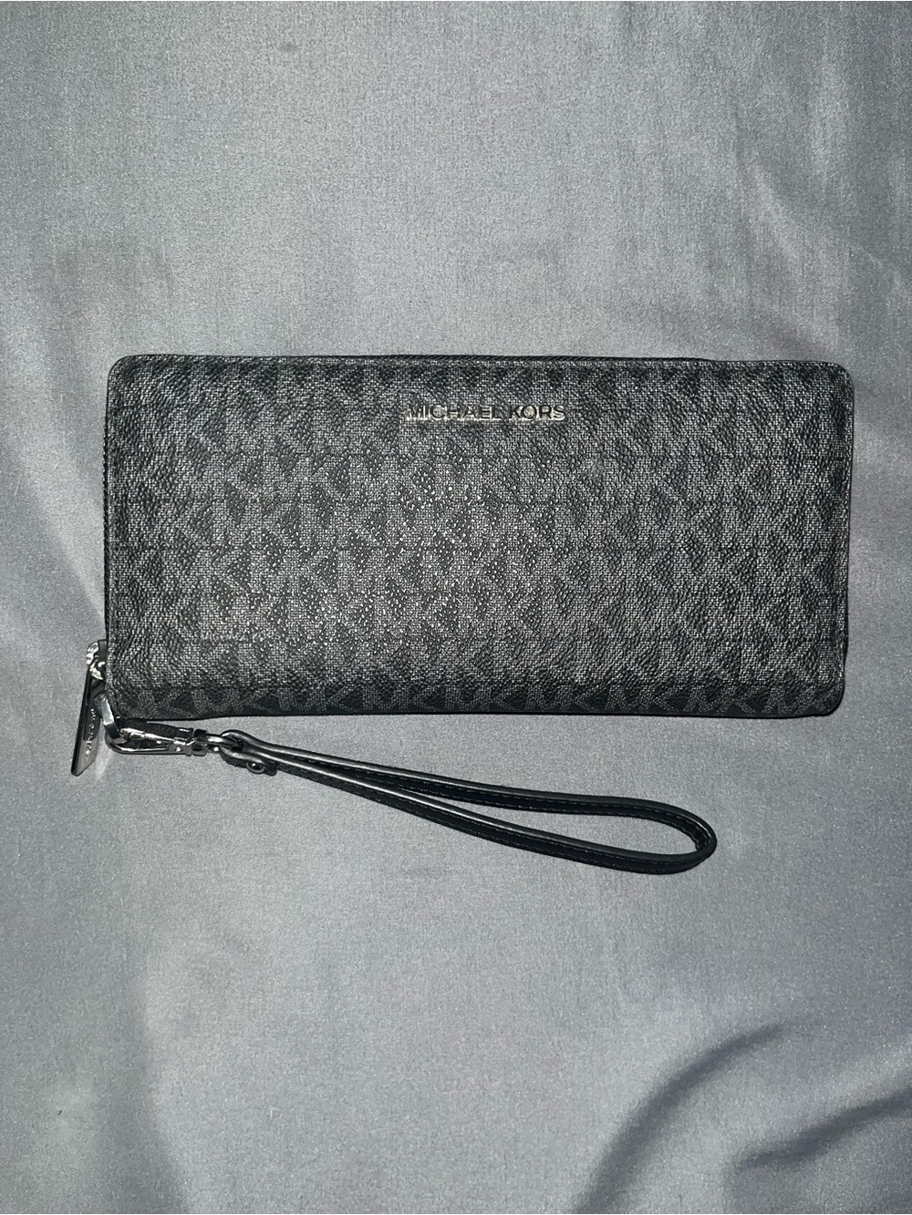 Michael Kors Black monogram wristlet